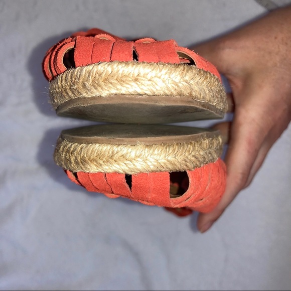 ANTHROPOLOGIE Seychelles Nifty Huaraches Moccasin Espadrilles in orange red sz 7 - Picture 8 of 9